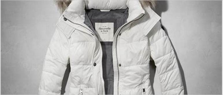 Abercrombie white puffer jacket